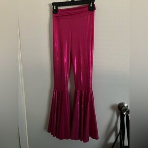 Kids Vibrant Pink bell bottom pants, size 8 dance, costume, tap jazz